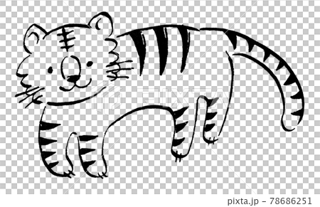 一隻鬆散和超現實的老虎的插圖 78686251