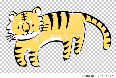 ゆるくてシュールな虎のイラスト1のイラスト素材