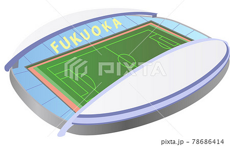 東平尾公園博多の森球技場 ベスト電器スタジアムのイラスト素材