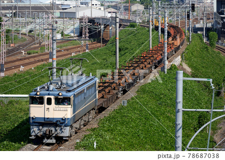 北方貨物線を行くEF651128レール輸送列車 北方貨物線を行くEF651128レール輸送列車 78687038