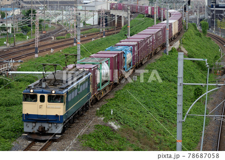 北方貨物線を行くEF652101コンテナ貨物列車 78687058