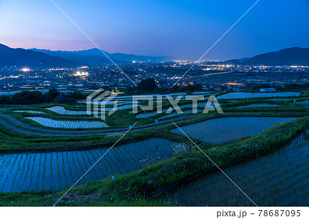 《長野県》姨捨の棚田・夜景 78687095