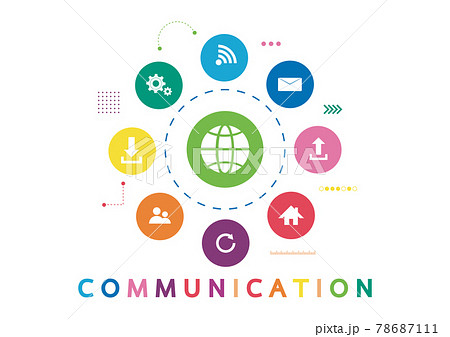Vector illustration of a communication concept. The word communication with colorful dialog speech bubbles Vector illustration of a communication concept. The word communication with colorful dialog speech bubbles 78687111
