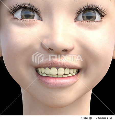 ホワイトニングイメージ　歯の美白　perming3DCGイラスト素材 78688318