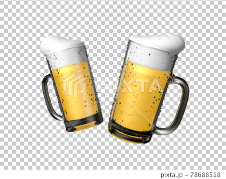 ビール ジョッキ 生ビール アルファ付きのイラスト素材