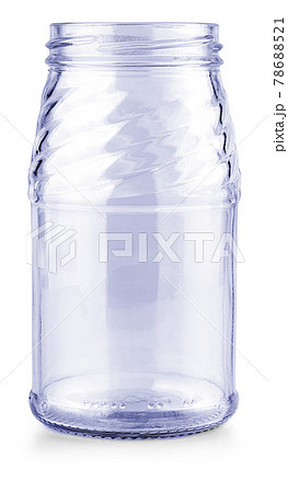empty glass jar isolated on white with clipping path empty glass jar isolated on white with clipping path 78688521