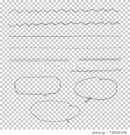 A set of simple ruled lines and balloons written with a pencil 78688596