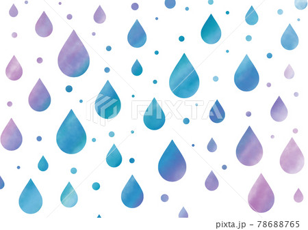 レインドロップス 水彩雨模様のイラスト素材