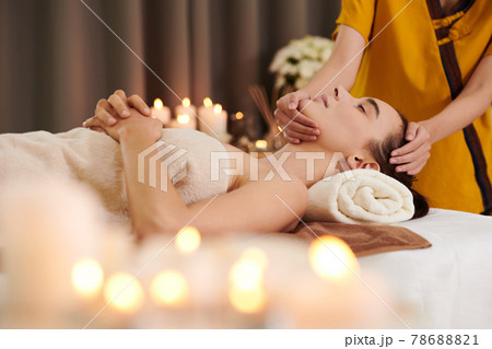 Young woman getting spa procedure Young woman getting spa procedure 78688821