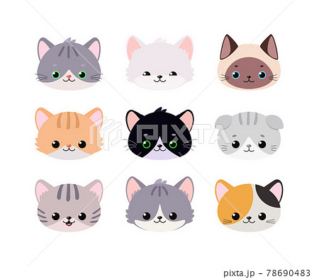 Cat icon set - Stock Illustration [68787648] - PIXTA