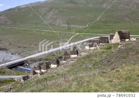 Tower-type crypts. Dargavs. North Ossetia. Russia 78691032