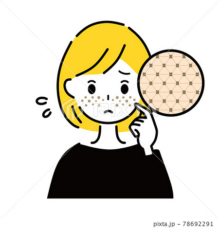 シミ そばかす 女性のイラスト素材