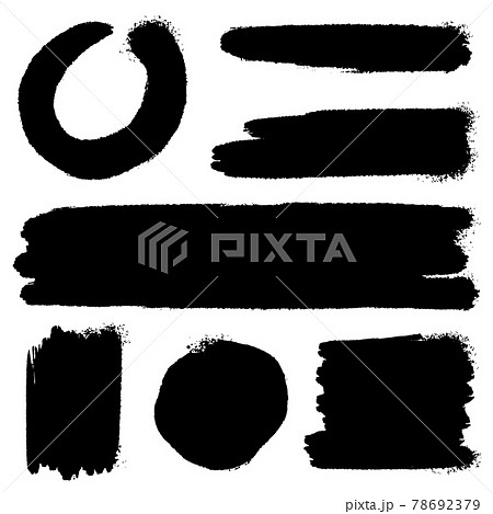 Collection of vector brush hand drawn graphic element. Set of vector brush strokes isolated on white background. vector illustration. 78692379