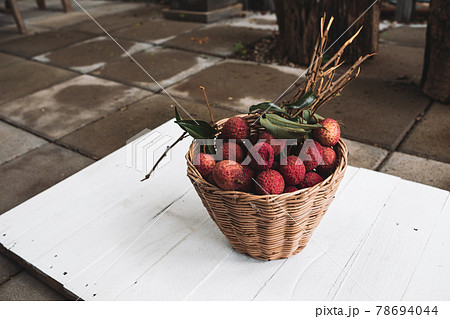 High Angle View Of Litchis  78694044