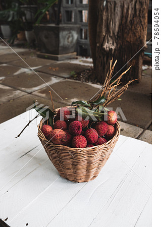 High Angle View Of Litchis  78694054