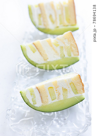 手作りのメロンケーキ 手作りのメロンケーキ 78694138