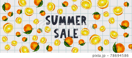 summer sale banner with fruits orange letter vector summer sale banner with fruits orange letter vector 78694586