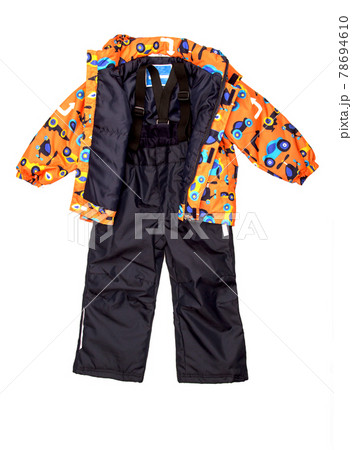Children's set of warm bright jacket and trousers for cold weather. Children's clothing 78694610