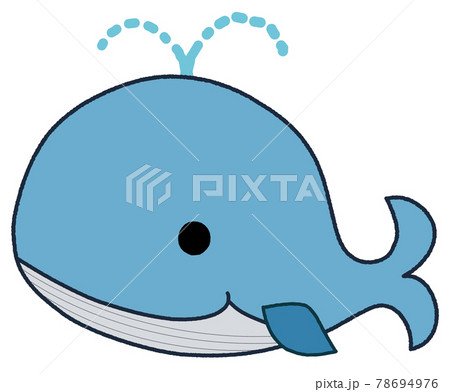 Illustration of a cute light blue whale with... - Stock Illustration  [78694976] - PIXTA