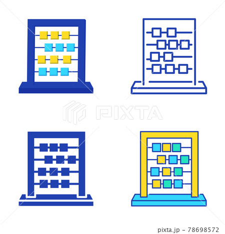 Abacus icon set in flat and line style Abacus icon set in flat and line style 78698572