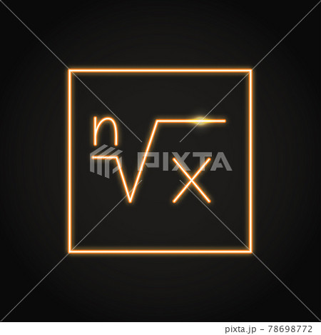 Neon math powers and roots icon in line style 78698772