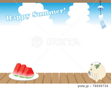 夏の縁側フレーム英文字入り 78699738