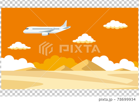 Airplane and desert illustration material 78699934