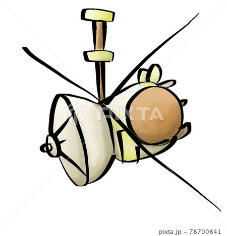 ゆるっと手書きイラスト「探査機」 78700841