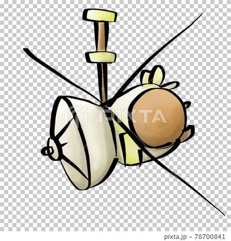 ゆるっと手書きイラスト「探査機」 78700841