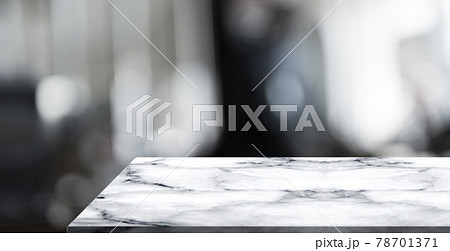 Empty white marble stone table top and blur interior cafe and restaurant. Empty white marble stone table top and blur interior cafe and restaurant. 78701371