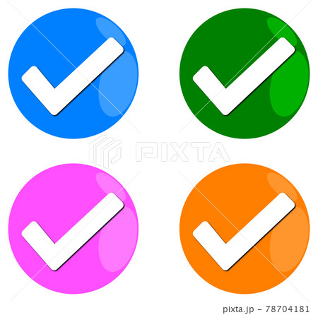 印をするチェックマークのイラスト種類 印をするチェックマークのイラスト種類 78704181