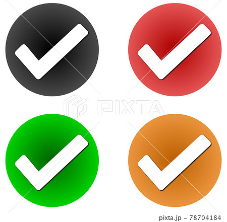 印をするチェックマークのイラスト種類のイラスト素材