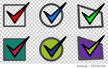 印をするチェックマークのイラスト種類のイラスト素材 印をするチェックマークのイラスト種類のイラスト素材