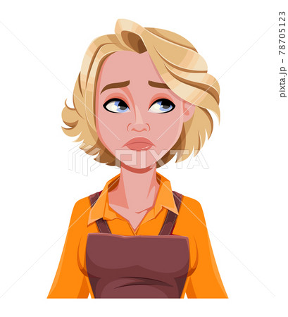 Face expression of beautiful woman barista Face expression of beautiful woman barista 78705123
