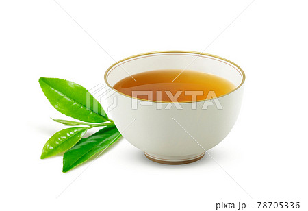 湯呑み ほうじ茶 麦茶 飲み物 イラスト リアル 茶葉のイラスト素材