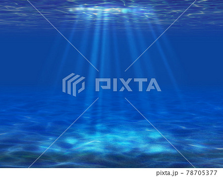光差し込む海底のイメージ背景のイラスト素材