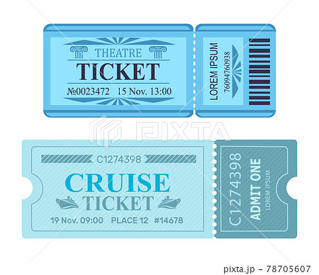 Theatre Ticket Cruise Coupon Vector Illustrations 78705607