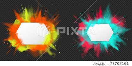 Holi paint powder color explosion realistic 78707161