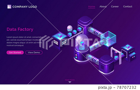 Data processing factory, isometric technology Data processing factory, isometric technology 78707232