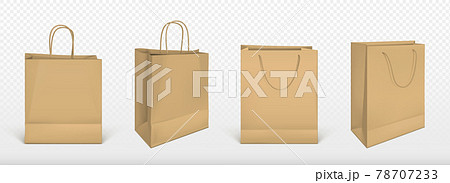 Paper shopping bags, blank packages mockup set 78707233