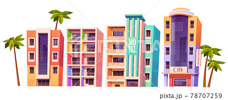 Buildings, modern hotels in Miami at summer time 78707259