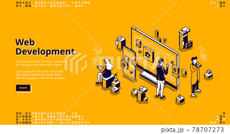 Web development isometric landing page, coding 78707273