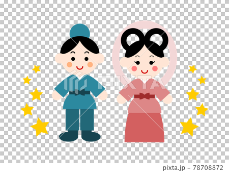 Tanabata Orihime和Hikoboshi例證 Tanabata Orihime和Hikoboshi例證 78708872