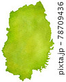 水彩画の岩手県地図のイラスト 78709436