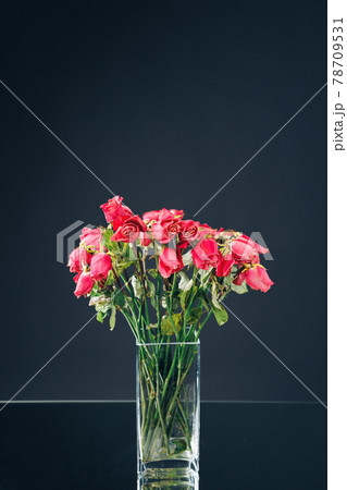 bouquet of dried pink roses, dark background bouquet of dried pink roses, dark background 78709531