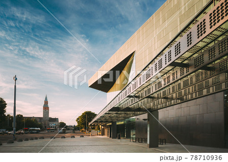 Building of music hall music centre in Helsinki, Finland. Music Centre In Sunny Summer Evening 78710936