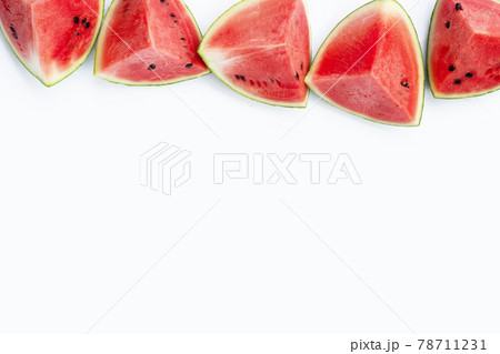 Watermelon on white background. Top view 78711231