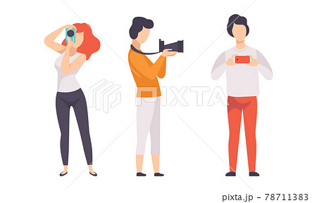 People Taking Photos with Cameras Set, Creative Hobby or Profession Set Flat Vector Illustration People Taking Photos with Cameras Set, Creative Hobby or Profession Set Flat Vector Illustration 78711383