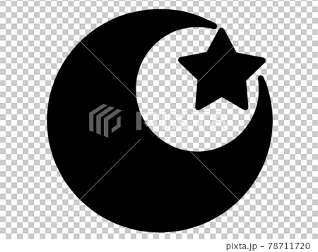 月亮和星星剪影插圖素材 月亮和星星剪影插圖素材 78711720