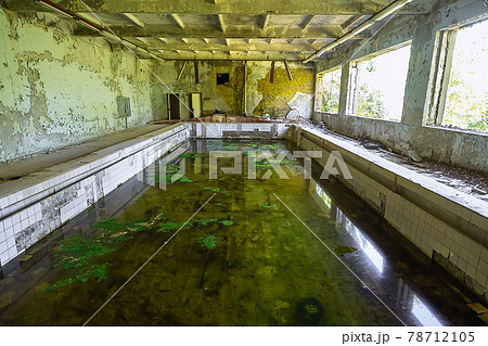 Abandoned school swimming pool in ghost town Pripyat Chornobyl Zone Abandoned school swimming pool in ghost town Pripyat Chornobyl Zone 78712105